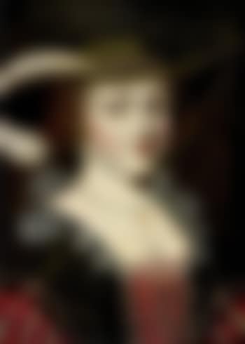 Jeune dame au chapeau à plume en buste (preview)